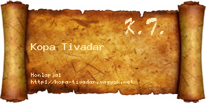 Kopa Tivadar névjegykártya