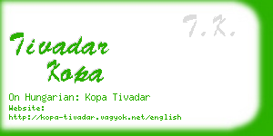 tivadar kopa business card